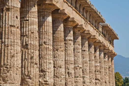 The main features of the site today are the standing remains of three major temples in Doric style, dating from the first half of the 6th century BC