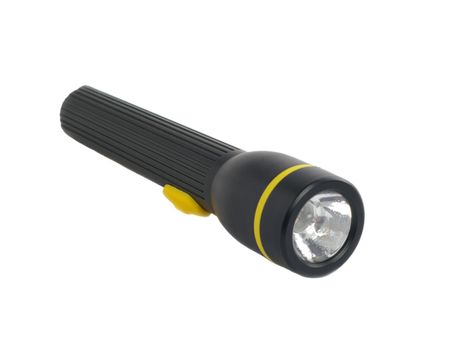 black  pocket torch on white isolated