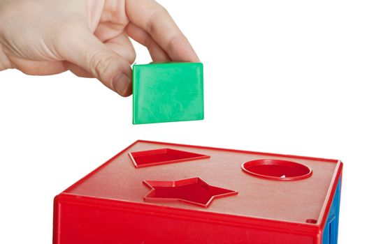 Learning leisure game red plastic block cube toy