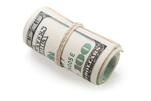 Rolled up paper dollar currency finance savings