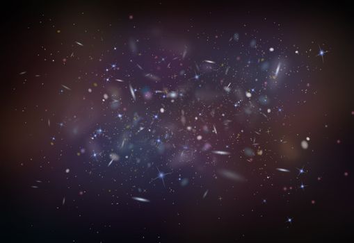 Illustration depicting a celestial galaxy concept with dark colours.