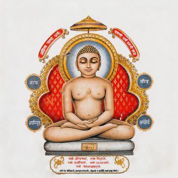 image of Buddha on antique pottery tile