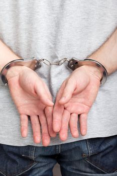 Police law steel handcuffs arrest crime human hand