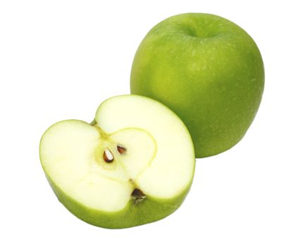 Green apple fruits  isolated on white background.