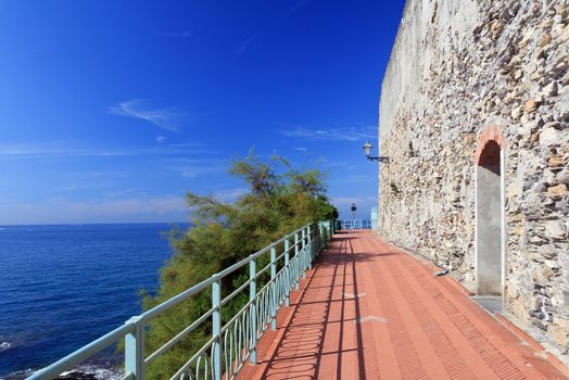 promenade in Nervi, small town near Genova, Italy