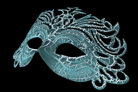 Carnival masks on black velvet background