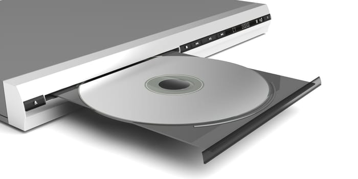 Details of disc player. 3d image.