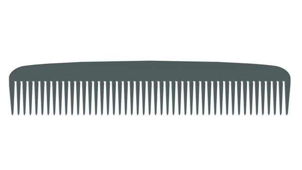 Grey comb isolated on white background