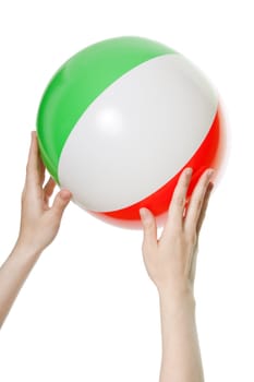 Multi colored summer leisure fun sport beach ball