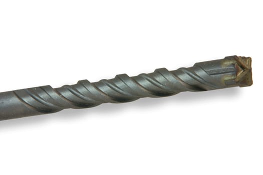construction concepts metalic drill detail in white background