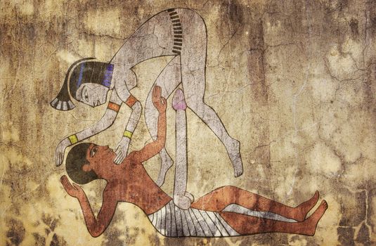 Erotic drawing from ancient Egypt looks like fresco