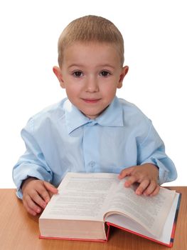 Little child reading education book for school