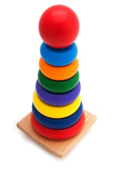 Learning child wood color block pyramid toy