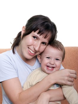 Smiling mother and little child - family happiness