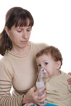 Medical equipment - inhaling mask on child