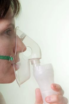 Medical equipment - inhaling mask on women