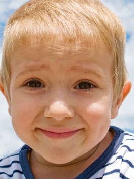 Little child smiling for happiness and fun