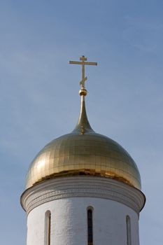 Cross on church dome religion scene