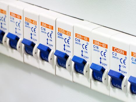 Power switch on electricity control panel