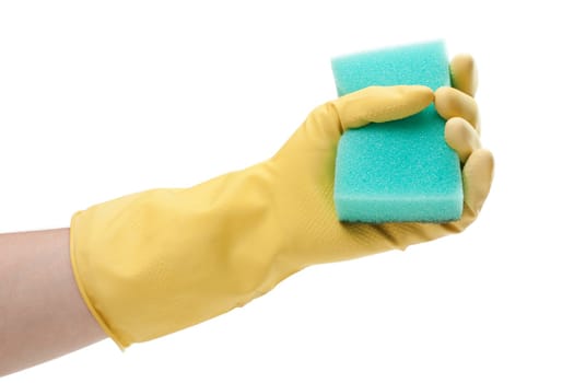 Cleaning sponge in housework hand protective glove