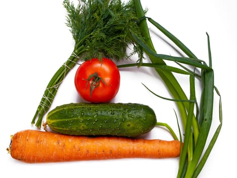 Vegetable food - tomato, cucumber, carrot, onion