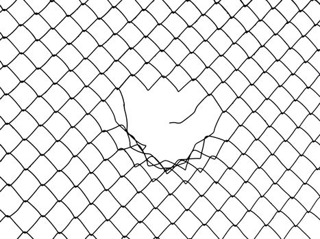 Metal wire fence protection chainlink background