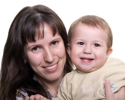 Smiling mother and little child - family happiness