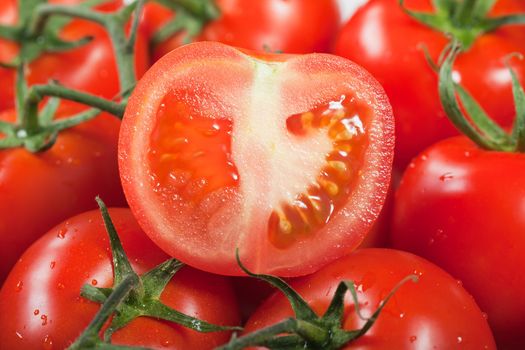 Healthy eating red ripe raw vegetable tomato food