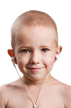 Child ear headphone listening music player sound