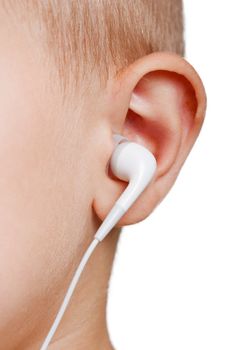 Human ear headphone listening music player sound