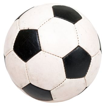 Black white football or soccer sport ball isolated