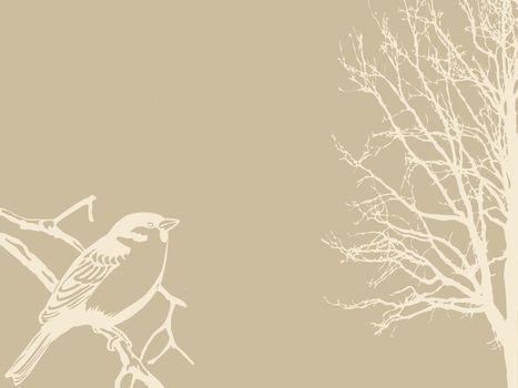 bird silhouette on wood background