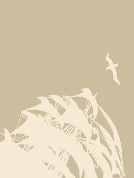 sailfish silhouette on brown background