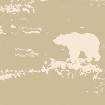 bear silhouette on brown background