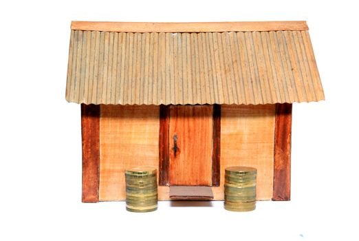toy house on white background