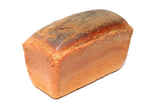 brown bread on white background