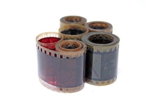 camera film on white background