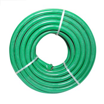 green hose on white background