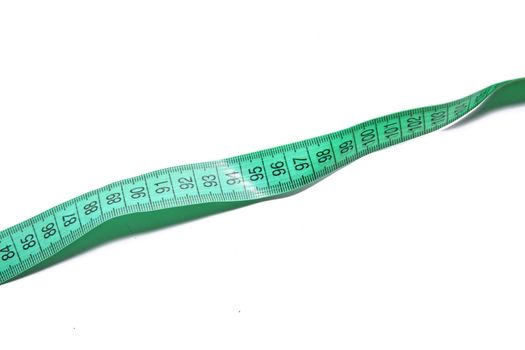green metre on white background