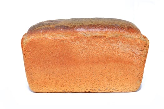 brown bread on white background