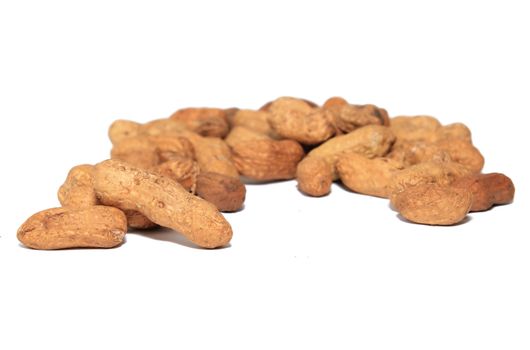 peanuts on white background