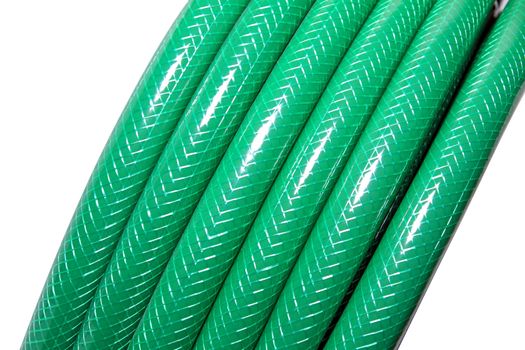 green hose on white background