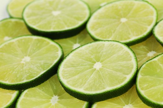 lime slices macro close up