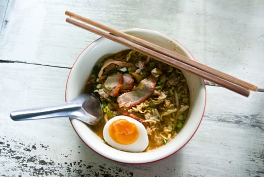 Native Thai style of noodle with egg