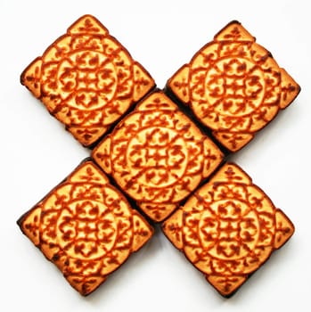 Sweet cookies with chocolate can use as background 
