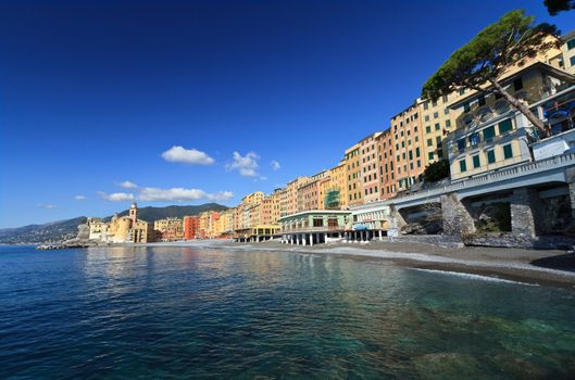 seafront of Camogli, famous small town in Liguria, Italy
