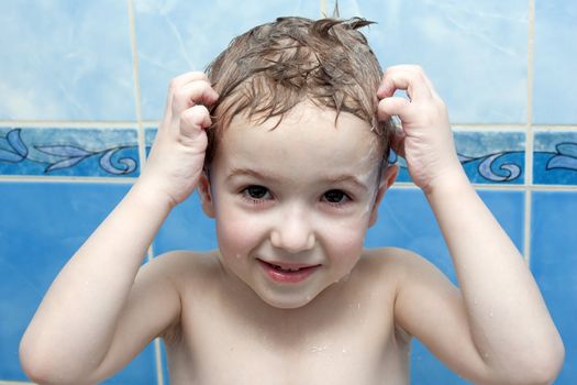 Little child smiling for happiness and fun