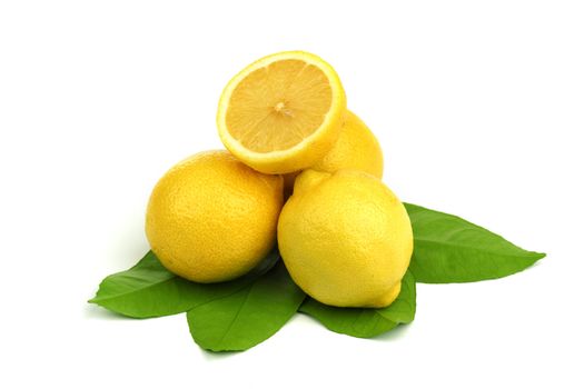 lemons pile isolated on white