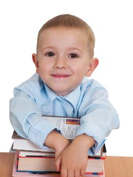 Little child reading education book for school