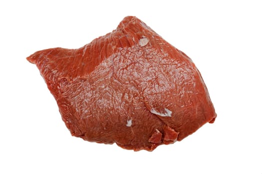 Meat food - red raw beef isolated on white